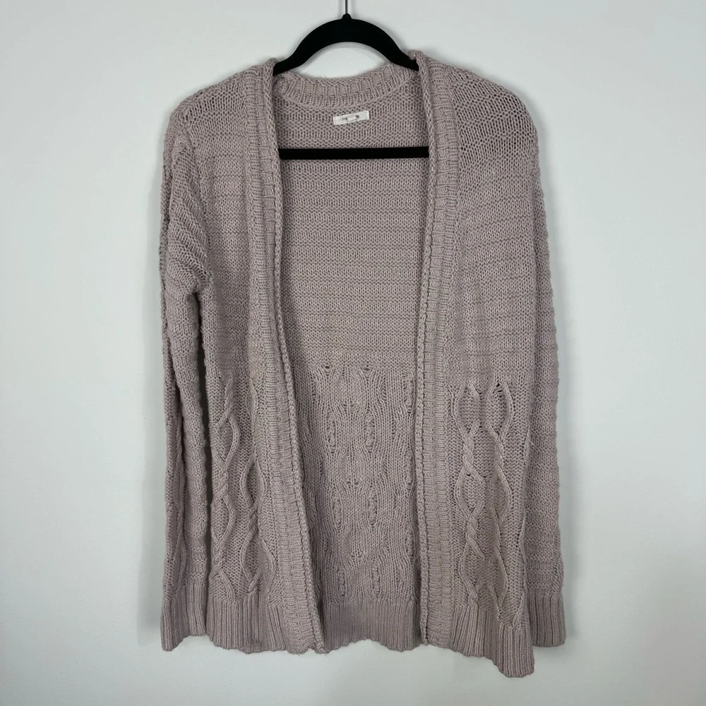 Maurices blush pink open front chunky cardigan sweater neutral